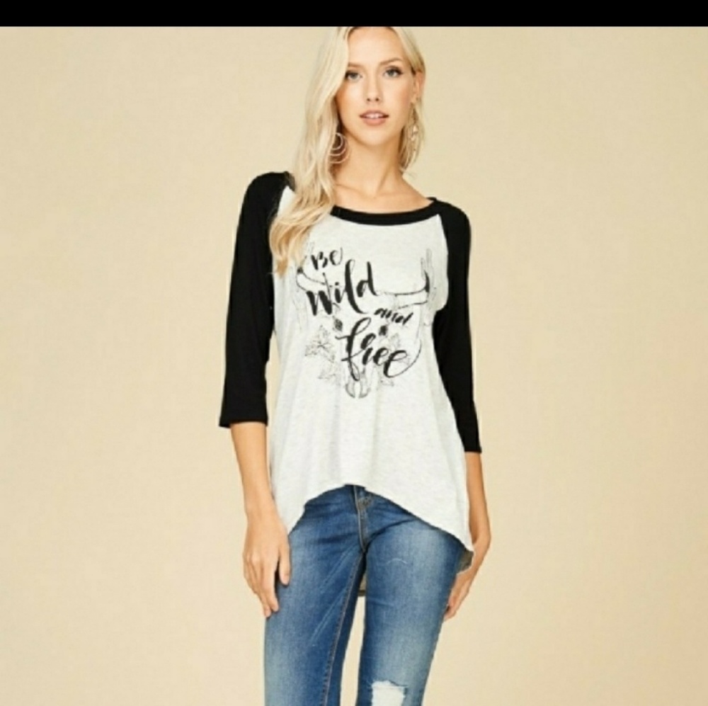 Papermoon "Be Wild and Free" Raglan tee